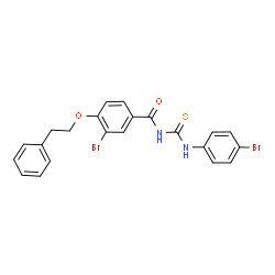 ChemSpider 2D Image | 3-Bromo-N-[(4-bromophenyl)carbamothioyl]-4-(2-phenylethoxy)benzamide | C22H18Br2N2O2S