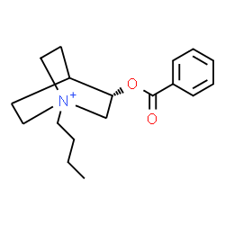 ChemSpider 2D Image | (3S)-3-(Benzoyloxy)-1-butyl-1-azoniabicyclo[2.2.2]octane | C18H26NO2