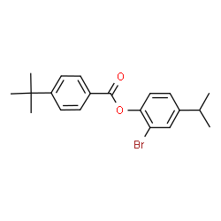 ChemSpider 2D Image | 2-Bromo-4-isopropylphenyl 4-(2-methyl-2-propanyl)benzoate | C20H23BrO2