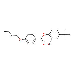ChemSpider 2D Image | 2-Bromo-4-(2-methyl-2-propanyl)phenyl 4-butoxybenzoate | C21H25BrO3