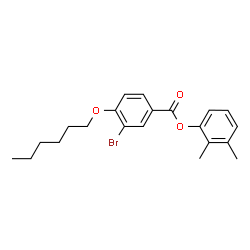 ChemSpider 2D Image | 2,3-Dimethylphenyl 3-bromo-4-(hexyloxy)benzoate | C21H25BrO3