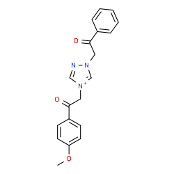 ChemSpider 2D Image | 4-[2-(4-Methoxyphenyl)-2-oxoethyl]-1-(2-oxo-2-phenylethyl)-1H-1,2,4-triazol-4-ium | C19H18N3O3