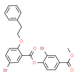 ChemSpider 2D Image | 2-Bromo-4-(methoxycarbonyl)phenyl 5-bromo-2-(2-phenylethoxy)benzoate | C23H18Br2O5