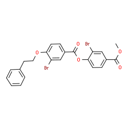 ChemSpider 2D Image | Methyl 3-bromo-4-{[3-bromo-4-(2-phenylethoxy)benzoyl]oxy}benzoate | C23H18Br2O5