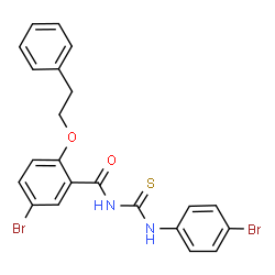 ChemSpider 2D Image | 5-Bromo-N-[(4-bromophenyl)carbamothioyl]-2-(2-phenylethoxy)benzamide | C22H18Br2N2O2S