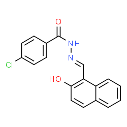 ChemSpider 2D Image | 4-Chloro-N'-[(E)-(2-hydroxy-1-naphthyl)methylene]benzohydrazide | C18H13ClN2O2