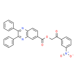 ChemSpider 2D Image | 2-(3-Nitrophenyl)-2-oxoethyl 2,3-diphenyl-6-quinoxalinecarboxylate | C29H19N3O5