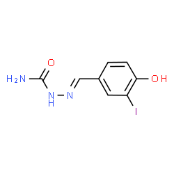 ChemSpider 2D Image | (2E)-2-(4-Hydroxy-3-iodobenzylidene)hydrazinecarboxamide | C8H8IN3O2