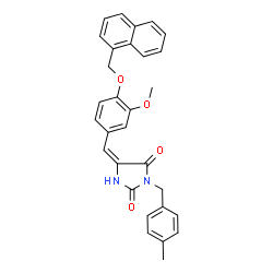 ChemSpider 2D Image | (5E)-5-[3-Methoxy-4-(1-naphthylmethoxy)benzylidene]-3-(4-methylbenzyl)-2,4-imidazolidinedione | C30H26N2O4