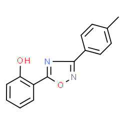 ChemSpider 2D Image | 2-(3-p-Tolyl-[1,2,4]oxadiazol-5-yl)-phenol | C15H12N2O2