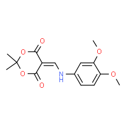 ChemSpider 2D Image | 5-[[(3,4-Dimethoxyphenyl)amino]methylene]-2,2-dimethyl-1,3-dioxane-4,6-dione | C15H17NO6
