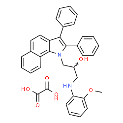 ChemSpider 2D Image | 1-(2,3-Diphenyl-1H-benzo[g]indol-1-yl)-3-[(2-methoxyphenyl)amino]-2-propanol ethanedioate (1:1) | C36H32N2O6
