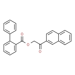 ChemSpider 2D Image | 2-(2-Naphthyl)-2-oxoethyl 2-biphenylcarboxylate | C25H18O3