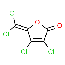 ChemSpider 2D Image | 3,4-Dichloro-5-(dichloromethylene)-2(5H)-furanone | C5Cl4O2