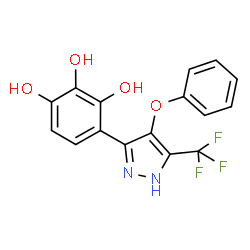 ChemSpider 2D Image | 4-[4-Phenoxy-5-(trifluoromethyl)-1H-pyrazol-3-yl]-1,2,3-benzenetriol | C16H11F3N2O4