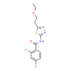 ChemSpider 2D Image | 2,4-Dichloro-N-[5-(2-ethoxyethyl)-1,3,4-thiadiazol-2-yl]benzamide | C13H13Cl2N3O2S