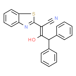 ChemSpider 2D Image | (2Z)-2-(1,3-Benzothiazol-2-yl)-3-hydroxy-4,4-diphenyl-2-butenenitrile | C23H16N2OS