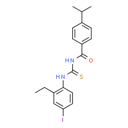 ChemSpider 2D Image | N-[(2-Ethyl-4-iodophenyl)carbamothioyl]-4-isopropylbenzamide | C19H21IN2OS