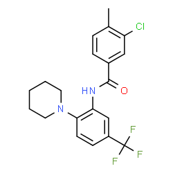 ChemSpider 2D Image | 3-Chloro-4-methyl-N-[2-(1-piperidinyl)-5-(trifluoromethyl)phenyl]benzamide | C20H20ClF3N2O