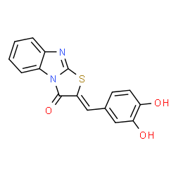 ChemSpider 2D Image | (2Z)-2-(3,4-Dihydroxybenzylidene)[1,3]thiazolo[3,2-a]benzimidazol-3(2H)-one | C16H10N2O3S