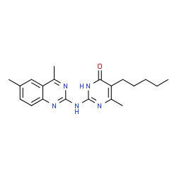 ChemSpider 2D Image | 2-[(4,6-Dimethyl-2-quinazolinyl)amino]-6-methyl-5-pentyl-4(1H)-pyrimidinone | C20H25N5O
