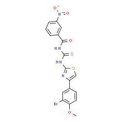ChemSpider 2D Image | N-{[4-(3-Bromo-4-methoxyphenyl)-1,3-thiazol-2-yl]carbamothioyl}-3-nitrobenzamide | C18H13BrN4O4S2