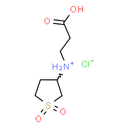 ChemSpider 2D Image | N-(2-Carboxyethyl)tetrahydro-3-thiophenaminium 1,1-dioxide chloride | C7H14ClNO4S