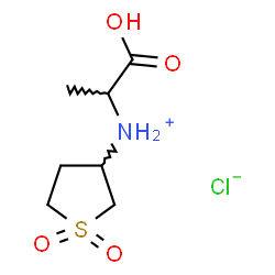 ChemSpider 2D Image | N-(1-Carboxyethyl)tetrahydro-3-thiophenaminium 1,1-dioxide chloride | C7H14ClNO4S