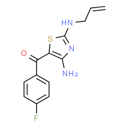ChemSpider 2D Image | [2-(Allylamino)-4-amino-1,3-thiazol-5-yl](4-fluorophenyl)methanone | C13H12FN3OS