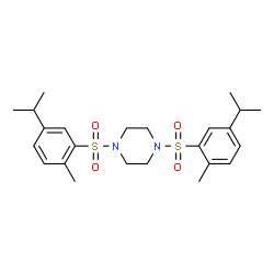 ChemSpider 2D Image | 1,4-Bis[(5-isopropyl-2-methylphenyl)sulfonyl]piperazine | C24H34N2O4S2