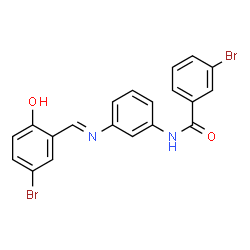 ChemSpider 2D Image | 3-Bromo-N-{3-[(E)-(5-bromo-2-hydroxybenzylidene)amino]phenyl}benzamide | C20H14Br2N2O2
