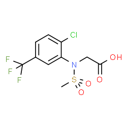 ChemSpider 2D Image | N-[2-Chloro-5-(trifluoromethyl)phenyl]-N-(methylsulfonyl)glycine | C10H9ClF3NO4S
