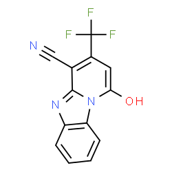 ChemSpider 2D Image | 1-Hydroxy-3-(trifluoromethyl)pyrido[1,2-a]benzimidazole-4-carbonitrile | C13H6F3N3O