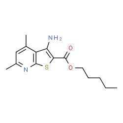 ChemSpider 2D Image | Pentyl 3-amino-4,6-dimethylthieno[2,3-b]pyridine-2-carboxylate | C15H20N2O2S