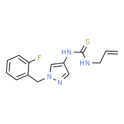 ChemSpider 2D Image | 1-Allyl-3-[1-(2-fluorobenzyl)-1H-pyrazol-4-yl]thiourea | C14H15FN4S