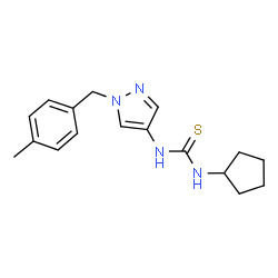 ChemSpider 2D Image | 1-Cyclopentyl-3-[1-(4-methylbenzyl)-1H-pyrazol-4-yl]thiourea | C17H22N4S