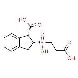 ChemSpider 2D Image | (1R,2R)-2-[(2-Carboxyethyl)(hydroxy)phosphoryl]-1-indanecarboxylic acid | C13H15O6P
