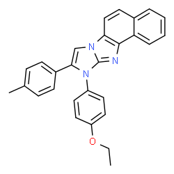 ChemSpider 2D Image | 10-(4-Ethoxyphenyl)-9-(4-methylphenyl)-10H-imidazo[1,2-a]naphtho[1,2-d]imidazole | C28H23N3O
