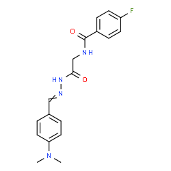 ChemSpider 2D Image | N-(2-{2-[4-(Dimethylamino)benzylidene]hydrazino}-2-oxoethyl)-4-fluorobenzamide | C18H19FN4O2