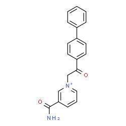 ChemSpider 2D Image | 1-[2-(4-Biphenylyl)-2-oxoethyl]-3-carbamoylpyridinium | C20H17N2O2