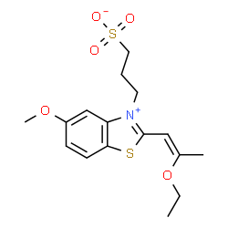 ChemSpider 2D Image | 3-{2-[(1Z)-2-Ethoxy-1-propen-1-yl]-5-methoxy-1,3-benzothiazol-3-ium-3-yl}-1-propanesulfonate | C16H21NO5S2