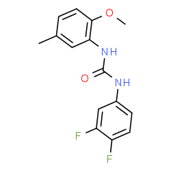 ChemSpider 2D Image | 1-(3,4-Difluorophenyl)-3-(2-methoxy-5-methylphenyl)urea | C15H14F2N2O2