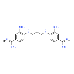 ChemSpider 2D Image | 4,4'-(1,3-Propanediyldiimino)bis(3-aminobenzenecarboximidamide) | C17H24N8