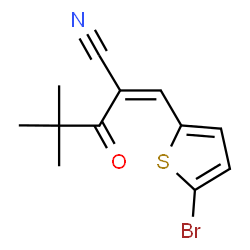 ChemSpider 2D Image | (2Z)-2-[(5-Bromo-2-thienyl)methylene]-4,4-dimethyl-3-oxopentanenitrile | C12H12BrNOS