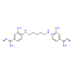 ChemSpider 2D Image | 4,4'-(1,5-Pentanediyldiimino)bis(3-aminobenzenecarboximidamide) | C19H28N8