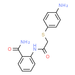 ChemSpider 2D Image | 2-{2-[(4-AMINOPHENYL)SULFANYL]ACETAMIDO}BENZAMIDE | C15H15N3O2S