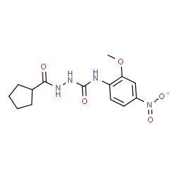 ChemSpider 2D Image | 2-(Cyclopentylcarbonyl)-N-(2-methoxy-4-nitrophenyl)hydrazinecarboxamide | C14H18N4O5