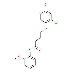 ChemSpider 2D Image | 4-(2,4-Dichlorophenoxy)-N-(2-methoxyphenyl)butanamide | C17H17Cl2NO3
