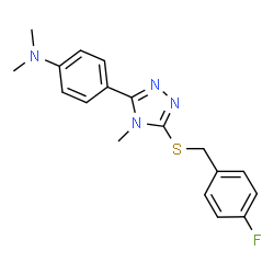 ChemSpider 2D Image | 4-{5-[(4-Fluorobenzyl)sulfanyl]-4-methyl-4H-1,2,4-triazol-3-yl}-N,N-dimethylaniline | C18H19FN4S