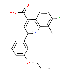 ChemSpider 2D Image | 7-Chloro-8-methyl-2-(3-propoxyphenyl)-4-quinolinecarboxylic acid | C20H18ClNO3
